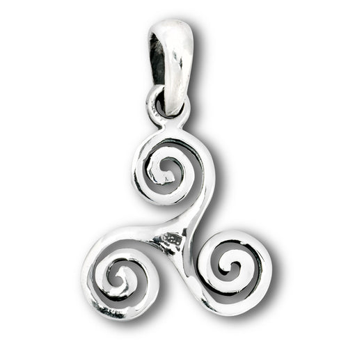 Sterling Silver Triskele Knot Swirl Pendant with Box and 18" Chain