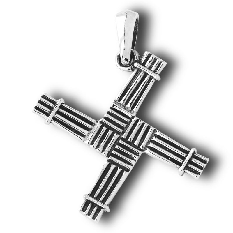 Sterling Silver Brigid's Cross Pendant with Box and 18" Chain