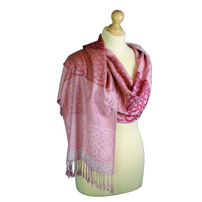 Cathaigh, Celtic Woven Scarf Pink.